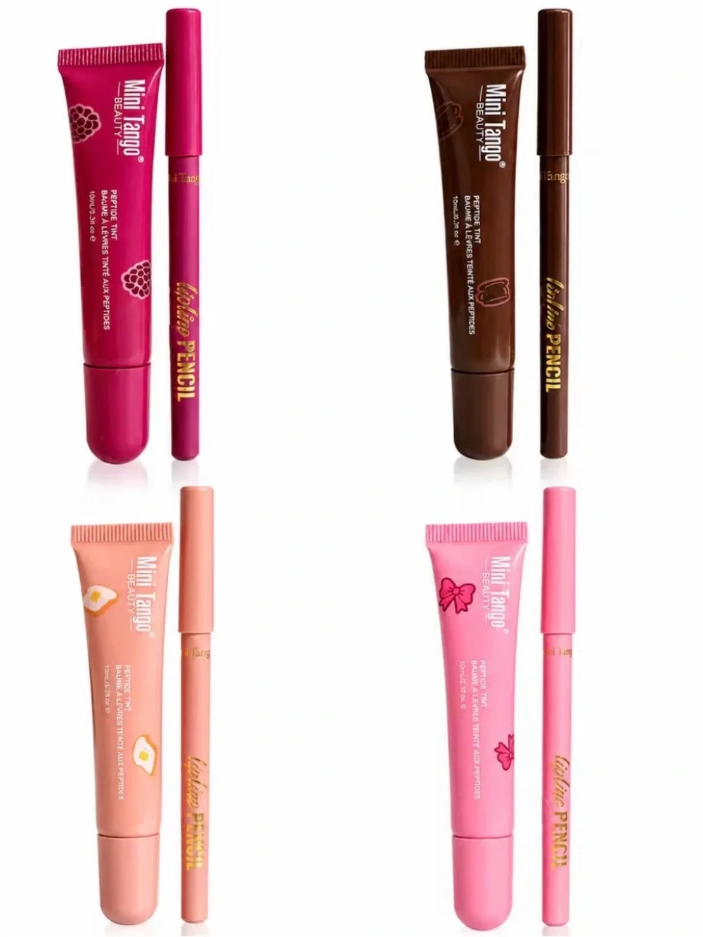 Women's Lip Tint and lip liner Set — Berry Pink and Brown Shades